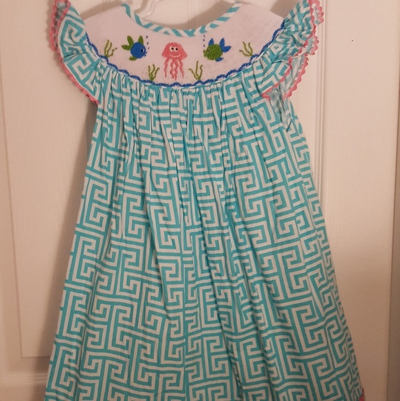 NWOT smocked dress ocean creatures - Picture 1 of 4